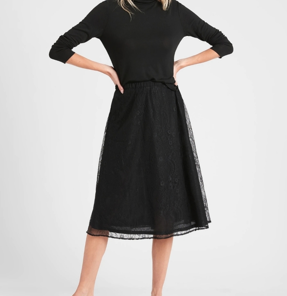 Banana Republic  Factory Midi Lace Skirt